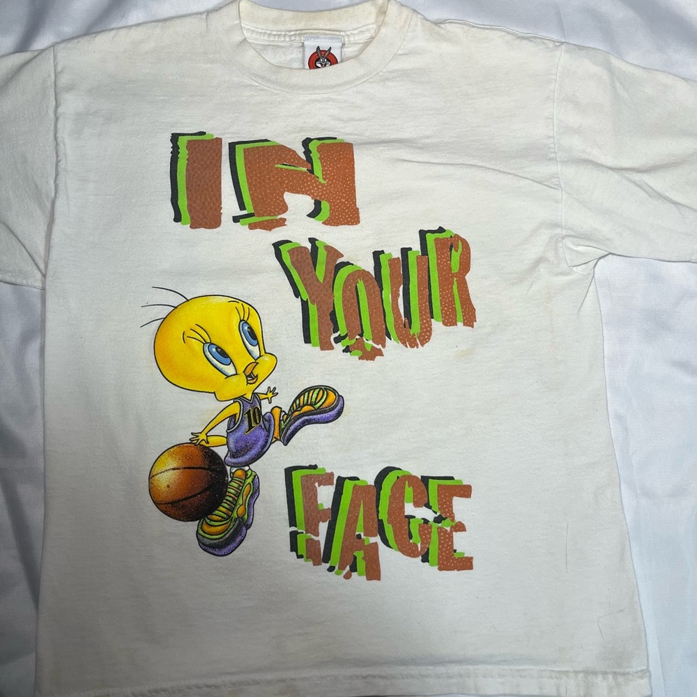 Vintage 1999 Looney Tunes Tweety Bird Sylvester Space Jam‎ Youth M Shirt Rare